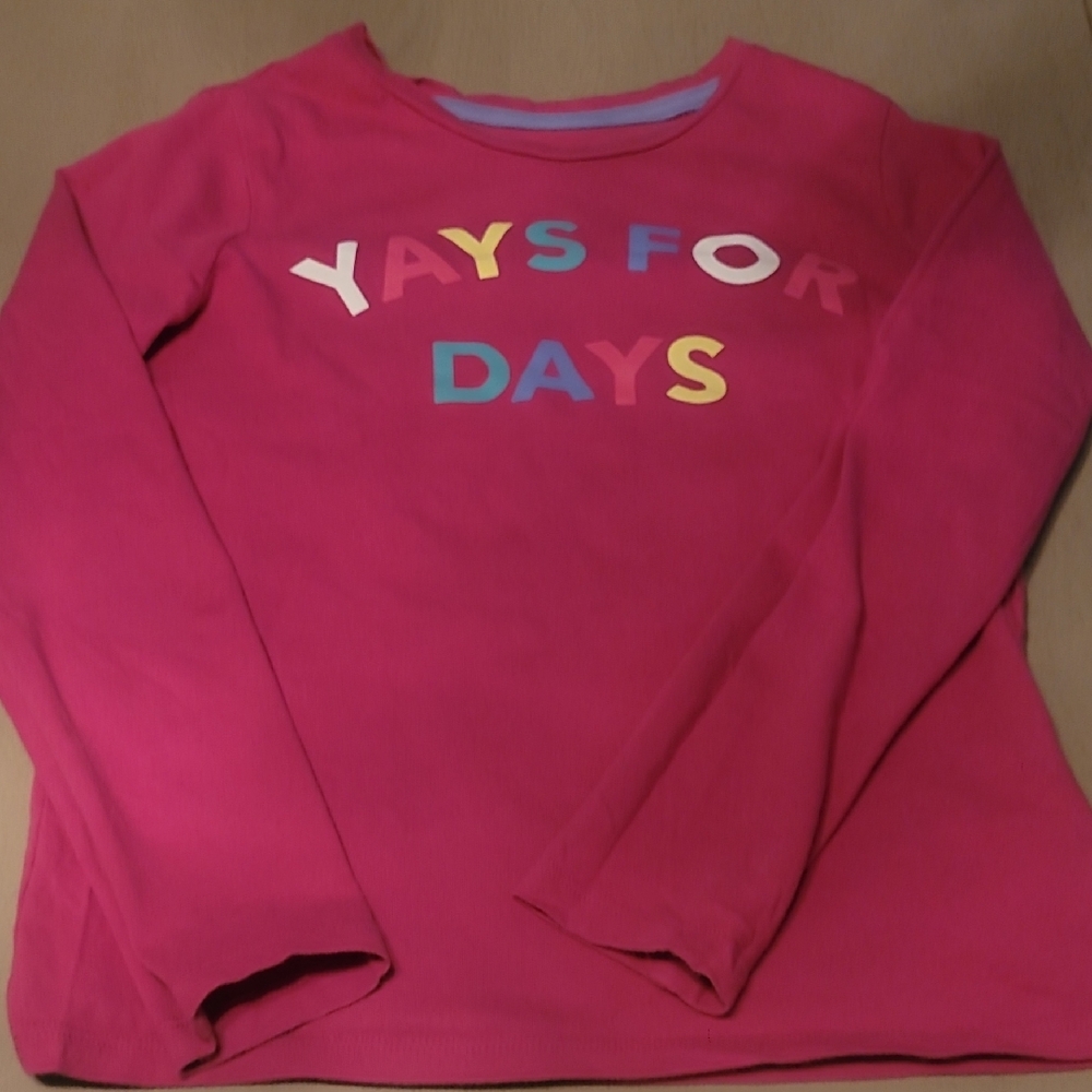 Vibrant Pink 'Yays for Days' Kids Long Sleeve Tee